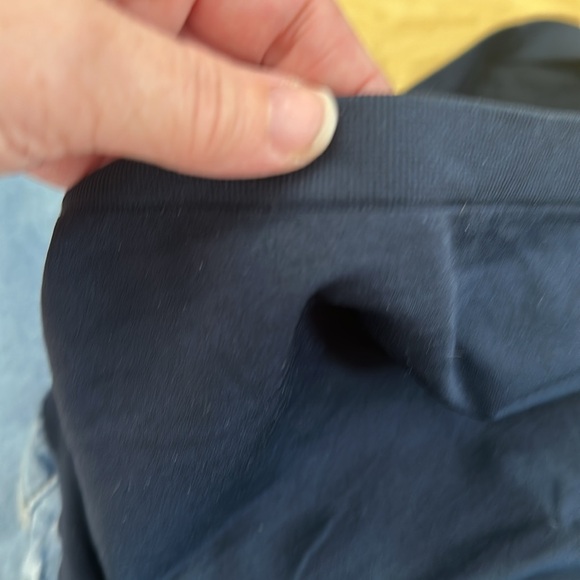 MATERNITY PANT. STRETCHY. SIZE LARGE BLUE JEANS & WAISTBAND. - Picture 10 of 10